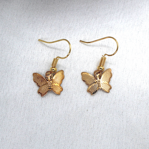 Minimalist Gold Butterfly Earrings.