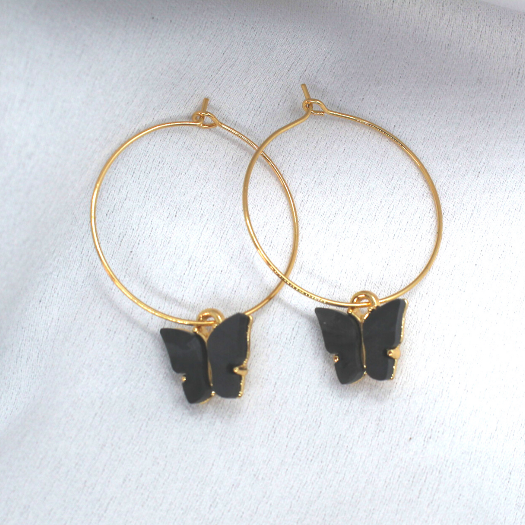 ELOISH Black Color Other Metal Butterfly Earrings : Amazon.in: Fashion