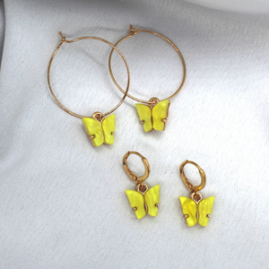 Yellow Butterfly Earring Set.