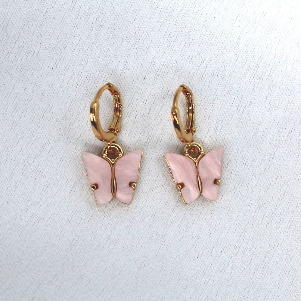 Pink Butterfly Earring Set.