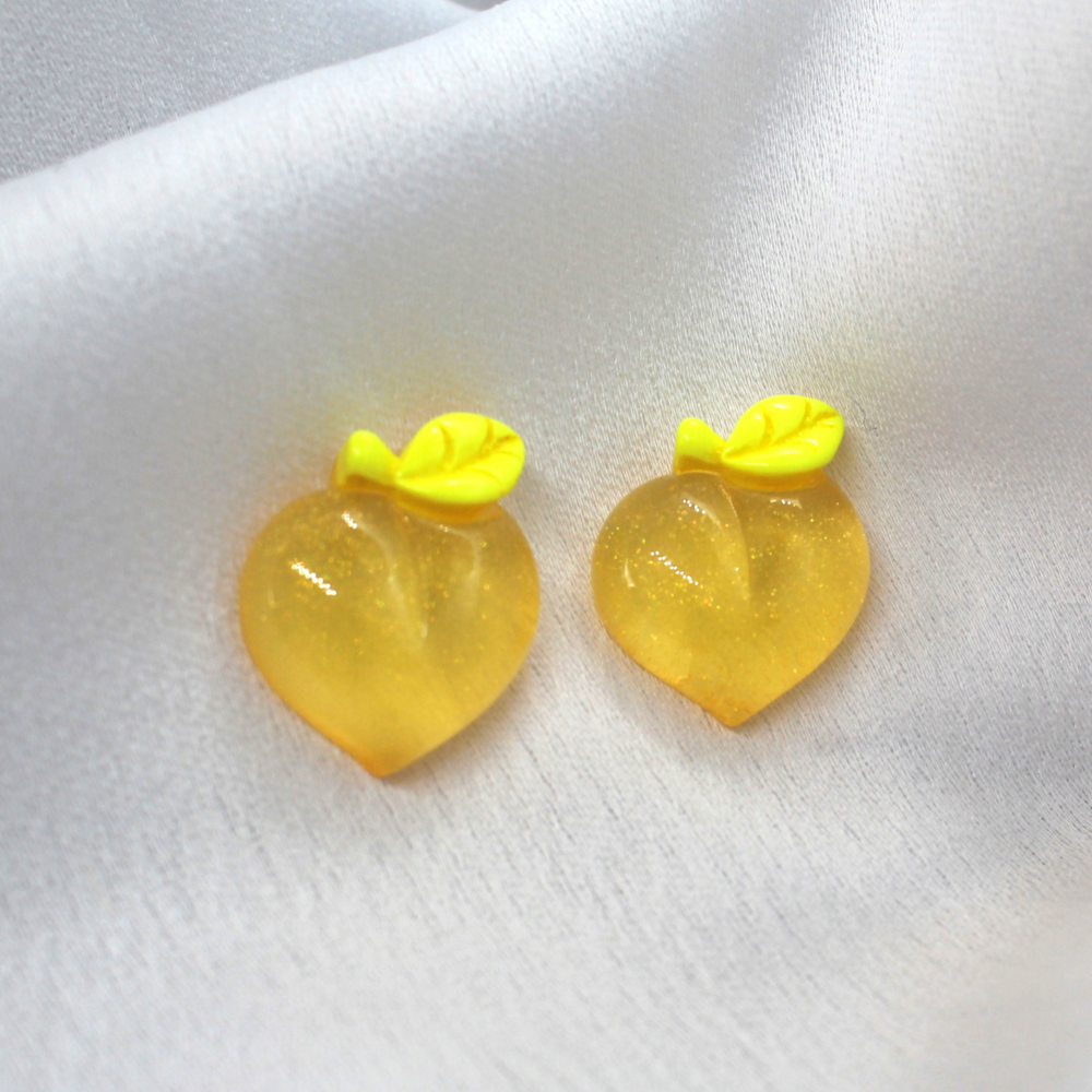 Yellow Peach Stud Earring.